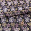 金襴生地(金らん) かごめ模様に満開桜(黒/灰紫)