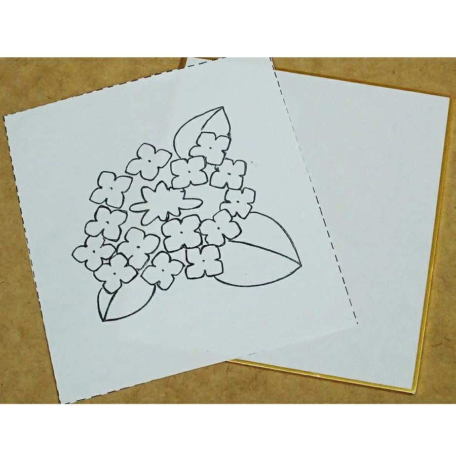 和紙ちぎり絵キット・ミニ壁掛け「紫陽花」 |生地 和柄/和布/ちりめん