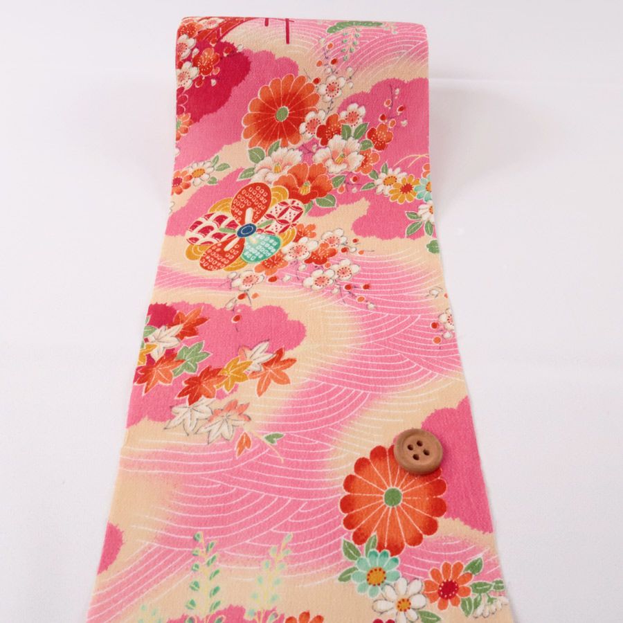 一越ちりめんカットロール・柄・15cm幅(ピンク/新柄) 10cm単位
