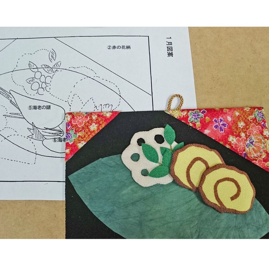 押絵キット・月々の彩「1月ことほぎの膳」 |生地 和柄/和布/ちりめん
