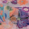一越ちりめん生地 しぼりに花のし小槌文様(青) 10cm単位 切り売り