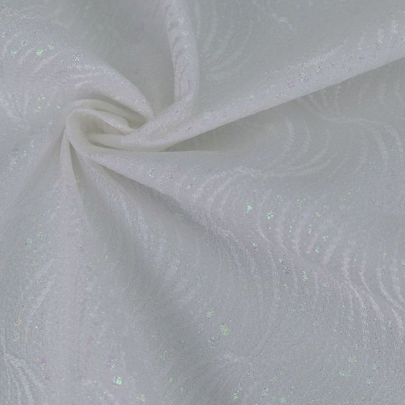 鬼ちりめんランキング3位ちりめん生地 レース重ねのさざ波(白)