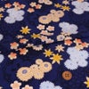 一越ちりめん生地 陰紋に春秋花(紺) つまみ細工 ちりめん細工 縮緬手芸