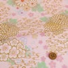 一越ちりめん生地 流水に菊と桜(淡ピンク)