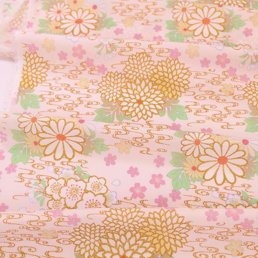 新品】琴掛布 ゆたん 菊模様 ピンク 13弦用 菊 ネル 高級生地 新品】琴
