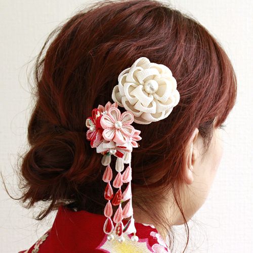つまみ細工キット 花しごと22/コーム(丸/二重丸/剣つまみ） |生地 和柄