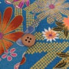 一越ちりめん生地 稲妻かのこに花と蝶(青) つまみ細工 ちりめん細工 和風手芸