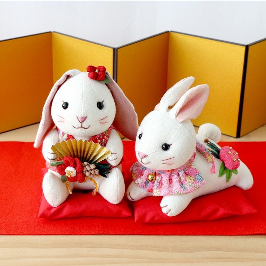 2023卯年 干支ぬいぐるみ手作りキット 扇飾りのロップちゃん |生地 和