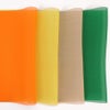 つまみ細工用ベトナム製シルクオーガンジー(約45×25cm) 黄・緑系 4色セット 薄手正絹生地 カットクロスセット はぎれ 黄色 グリーン オレンジ