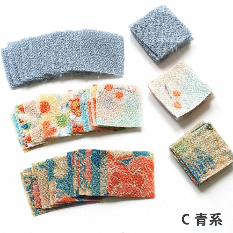 つまみ細工用 カット済み一越ちりめん 柄&無地アソートセット 25ミリ角
