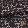 金襴生地(金らん) 四つ花寄せ(黒)  シックでかわいい西陣織物 和雑貨衣装向き生地 黒地小花柄