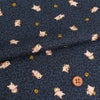 和柄コットン生地 唐草にのんびり猫(紺色) 10cm単位 切り売り 猫柄生地 木綿生地プリント柄 ネコ柄 ねこ柄 唐草模様ネイビー