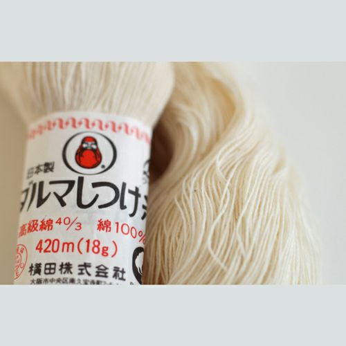 しつけ糸(生成り) ダルマ 420m(18g) |生地 和柄/和布/ちりめん手芸通販