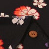 ポリちりめん生地 桜紋ちらし(黒/オレンジ)  七五三着物生地 洗えるちりめん ポリエステル縮緬 黒地桜柄 桜模様 サクラ柄 女の子手作り着物生地
