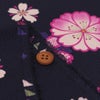 ポリちりめん生地 桜紋ちらし(紺/ピンク)  七五三着物生地 洗えるちりめん ポリエステル縮緬 濃紺さくら柄 サクラ 女の子手作り着物生地