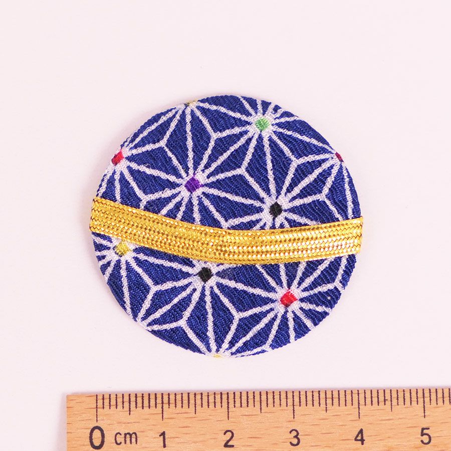 ちりめん細工パーツ（完成品）手まり・青(お買い得品) |生地 和柄/和布