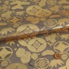 金襴生地(金らん) 七宝に松竹梅(茶ねず) 10cm単位 切り売り渋いトーンの伝統柄西陣織物 古典柄七宝文様 茶鼠色 和雑貨生地