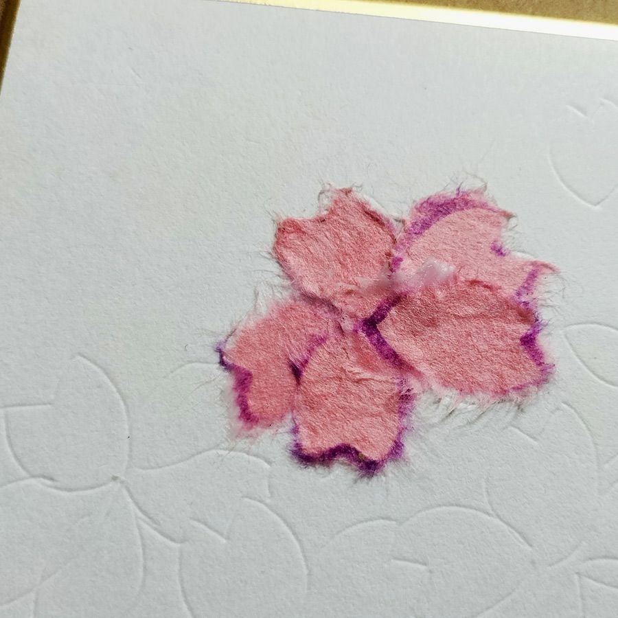 和紙ちぎり絵キット・ミニ壁掛け「さくら」 |生地 和柄/和布/ちりめん