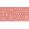 刺し子布 花ふきん (スー/ハニカム) ローズ サンボンネットスー柄さしこ布地 刺子布 洋風柄 ハニカムピンク