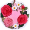 ちりめん手芸キット 花景色いろいろの壁飾り・薔薇とデイジー縮緬細工キット ちりめん細工制作 バラのリース型 ばらの壁掛け