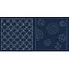 刺し子布 花ふきん (青海波/六角形) 藍色 刺子青海波柄 伝統柄 さしこ布巾 クラフトプロダクツ 紺色生地