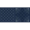 刺し子布 花ふきん (七宝/扇面) 藍色 刺子花布巾生地 紺色 七宝柄 クロフトプロダクツはなふきん