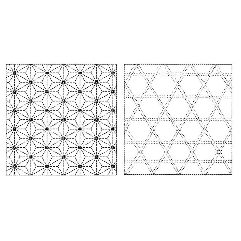 刺し子布 花ふきん (麻の葉/籠目) 白 さらし生地ふきん用 刺子の布巾用布地 晒白色 かごめ柄 初心者