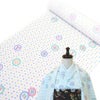 着物用洗える生地 うろこ散らしに家紋柄(白) 1反売り(約12m)七五三男子きもの反物 男児洗える和服布地 5歳衣装男子 初節句