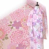 着物用洗える生地 大菊に桜梅(桃色) 1反売り(約12m)女の子きもの手作り反物 七五三 3歳 7歳晴れ着モダンで可愛い