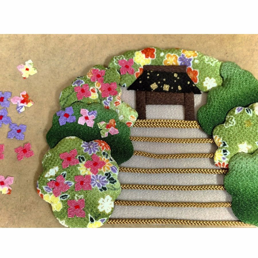 ちりめん押絵キット 月々の詩(うた) 6月・あじさい寺 |生地 和柄/和布