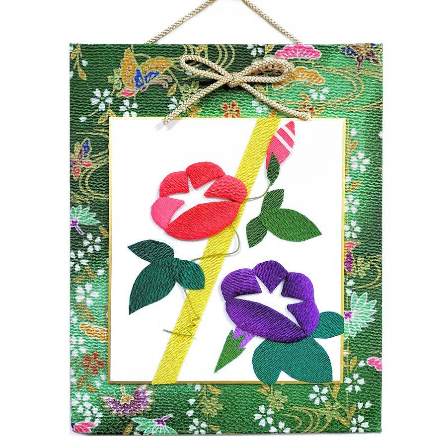 押し絵色紙細工キット なごみの花八景 朝顔 |生地 和柄/和布/ちりめん