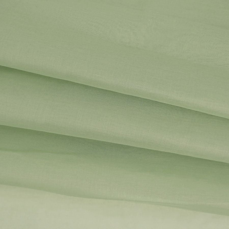 コットンオーガンジー生地・無地(ペールオリーブグリーン) 10cm単位 切り売り 薄手木綿布地 裏柳色 薄い緑色 つまみ細工向き エジプト綿薄地