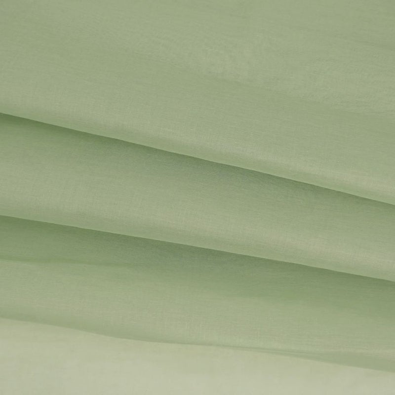 コットンオーガンジー生地・無地(ペールオリーブグリーン) 10cm単位 切り売り 薄手木綿布地 裏柳色 薄い緑色 つまみ細工向き エジプト綿薄地