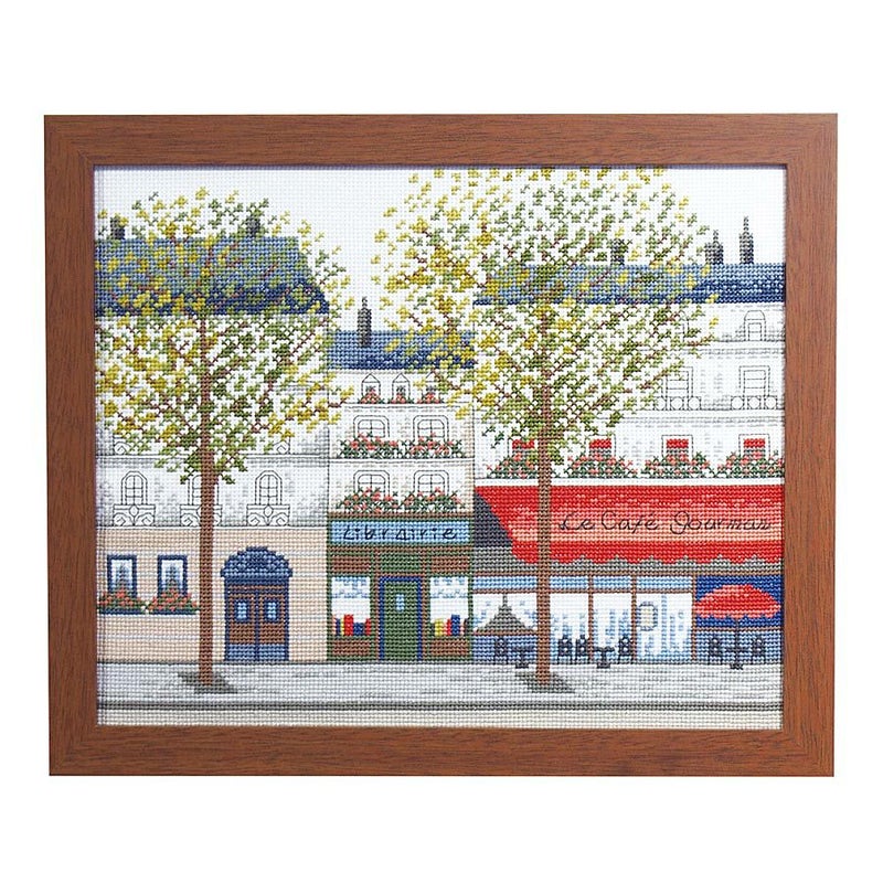 クロスステッチキット・ヨーロッパの風景 マロニエ色づくパリの街フランスの街並みをクロス・ステッチで刺しゅう おしゃれ刺繍
