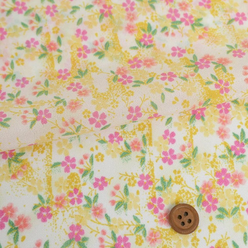 一越ちりめん生地 おぼろ桜(ピンクの濃淡) 10cm単位 切り売り つまみ細工チリメン布地 小花柄縮緬 手芸お細工用和風布地