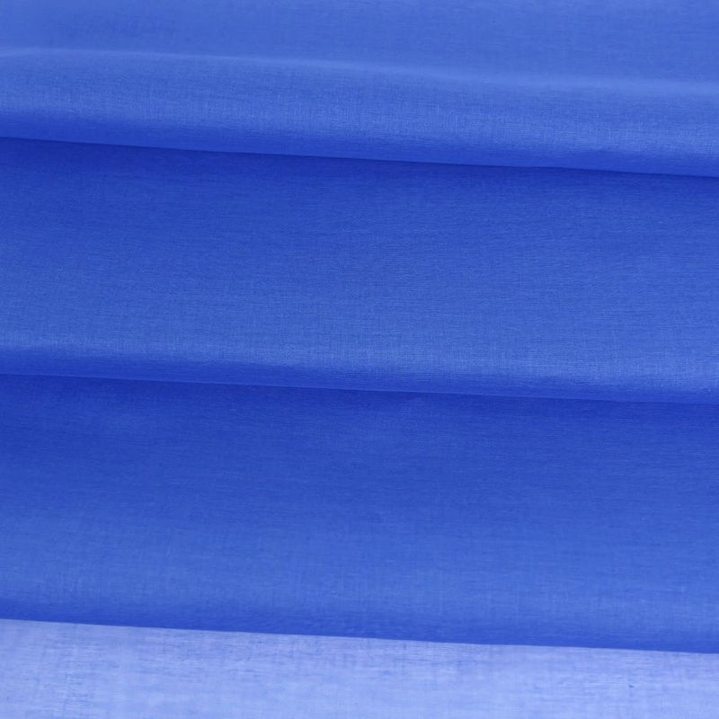 コットンオーガンジー生地・無地(青) 10cm単位 切り売り つまみ細工向き木綿布地薄地 エジプト綿80裏張地ベルオーガン