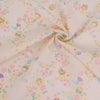 一越ちりめん生地 かすみ桜に手まり(卯の花色) 10cm単位 切り売り クリームベージュひとこし 薄手縮緬 チリメンつまみ細工 花柄
