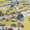  和柄コットン生地 昔の街並み 10cm単位 切り売りレトロな和風生地 江戸時代の風景 お城 木綿シーチング布地