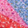 ちりめん生地・うさぎと桜(水色) 10cm単位 切り売り レーヨンちりめん生地 ウサギ柄縮緬 兎兔さくら 可愛いチリメン