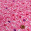 ちりめん生地・うさぎと桜(ピンク) 10cm単位 切り売り レーヨンちりめん生地 ウサギ柄縮緬 兎兔さくら 可愛いチリメン