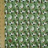 ちりめん生地・みけねこ(灰緑) 10cm単位 切り売り ねこ柄縮緬布地 三毛猫柄 ミケネコ模様 グリーン みけ猫デザイン