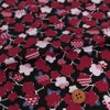 和柄コットン生地 模様の枝梅(黒) 10cm単位 切り売り 和風柄シーチング生地 和調木綿可愛い KOKKAコッカ梅柄黒赤