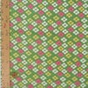 ちりめん生地 三色花菱(黄緑) 10cm単位 切り売り 鬼縮緬友禅 レーヨンオニチリメン布地 花菱文様 グリーン 伝統柄