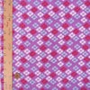 ちりめん生地 三色花菱(京紫) 10cm単位 切り売り 鬼縮緬友禅 レーヨンオニチリメン布地 花菱文様 紫色 伝統模様
