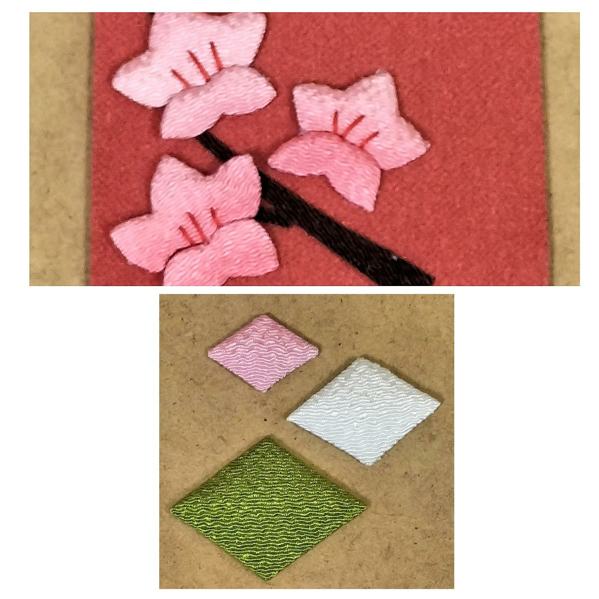 ひな祭りタペストリー手作りキット 風物短冊 3月 吊り雛飾りで桃の節句