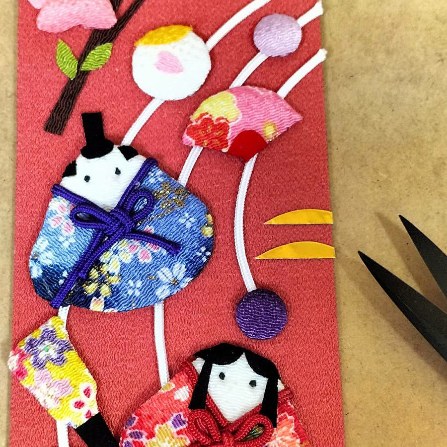 ひな祭りタペストリー手作りキット 風物短冊 3月 吊り雛飾りで桃の節句