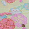 着物用洗える生地 七宝雲に梅桜(クリーム色) 10cm単位 切り売り 七五三着物 3歳女の子 7才きもの 初節句女子衣装布地 黄色系 クリームイエロー 梅柄 桜柄ポリエステ