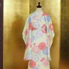 着物用洗える生地 七宝雲に梅桜(クリーム色) 10cm単位 切り売り 七五三着物 3歳女の子 7才きもの 初節句女子衣装布地 黄色系 クリームイエロー 梅柄 桜柄ポリエステ