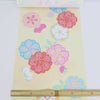 着物用洗える生地 七宝雲に梅桜(クリーム色) 1反売り(約12m) 七五三着物 3才女の子 7歳きもの 初節句衣装女子布地 クリームイエロー 黄色系 梅柄 桜柄ポリエステル友禅