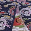 金襴生地(金らん) 雲に龍と鳳凰(紺) 10cm単位 切り売り 西陣織物 霊芝雲 丸龍 丸に鳳凰 辰動物柄 七五三袴男の子はかま